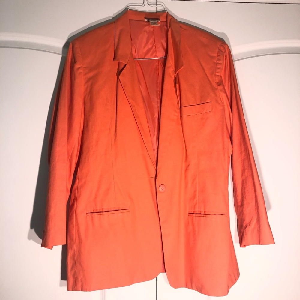 Orange cotton lined summer blazer